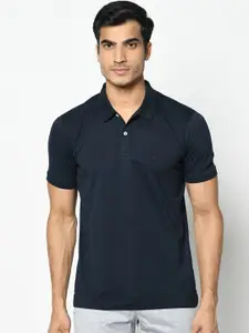 Blackberrys Men Navy Blue Solid Polo Collar Regular Fit T-shirt