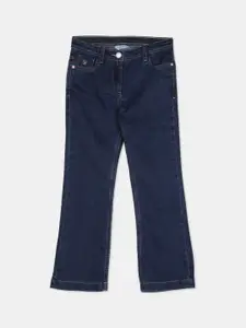 U.S. Polo Assn. Kids Girls Blue Bootcut Fit Mid-Rise Clean Look Jeans