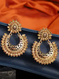 ANIKAS CREATION Gold-Plated Handcrafted Classic Chandbalis