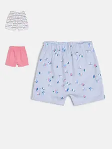 MINI KLUB Girls Pack of 3 Printed Regular Fit Regular Shorts