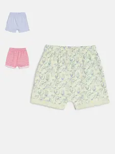 MINI KLUB Girls Pack of 3 Printed Regular Fit Regular Shorts