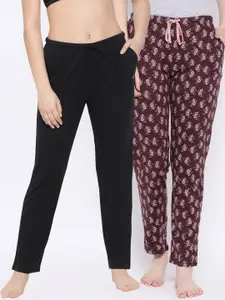 Kanvin Women Pack Of 2 Pure Cotton Lounge Pants