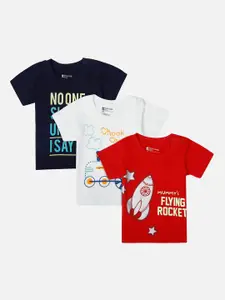 Bodycare First Boys Pack Of 3 Printed Round Neck T-shirts