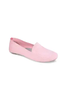 REFOAM Women Pink Woven Design Loafers
