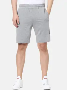 FILA Men Grey Solid Regular Shorts