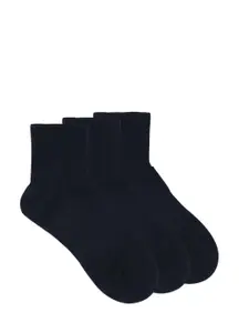Balenzia Men Pack Of 3 Black Solid Above Ankle-Length Socks
