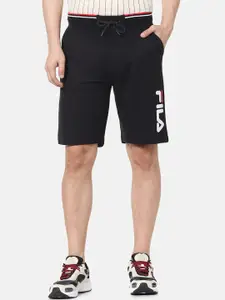 FILA Men Black Printed Regular Fit Regular Shorts