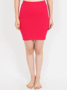Beau Design Women Pink Solid Seamless Skirt Shapewear