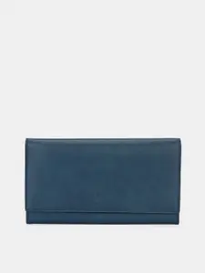Pacific Gold Women Blue Solid Two Fold Wallet