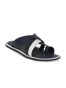 Bata Men Navy Blue & White Comfort Sandals