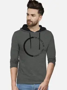 BULLMER Men Grey Colourblocked Hood T-shirt