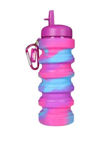 Smily Kiddos Kids Pink & Blue Printed Foldable & Expandable Water Bottle 500 ML