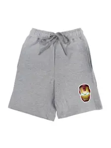 Marvel by Wear Your Mind Boys Grey Avengers Print Regular Fit Regular Shorts