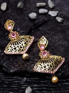 ANIKAS CREATION Gold-Plated Contemporary Jhumkas