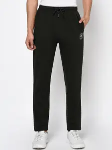 Octave Men Olive Green Solid Cotton Track Pants