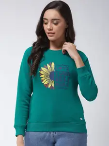 Modeve Women Green Printed Sweatshirt