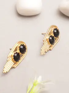 XAGO Black & Gold-Plated Contemporary Studs