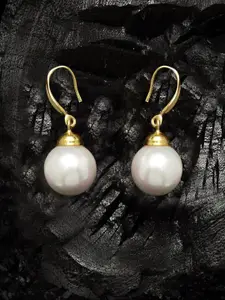 Clara Gold-Toned & Off-White Classic Drop Earrings