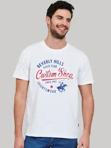 Beverly Hills Polo Club Men White Printed Round Neck T-shirt