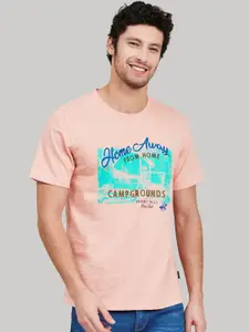 Beverly Hills Polo Club Men Peach-Coloured Printed Round Neck T-shirt