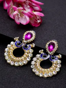 ANIKAS CREATION Purple Contemporary Chandbalis