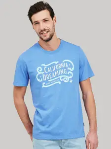 Beverly Hills Polo Club Men Blue Printed Round Neck T-shirt