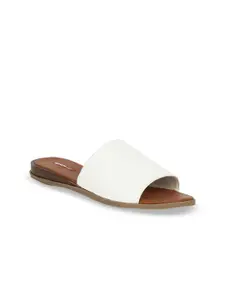 Bata Women White Solid Open Toe Flats