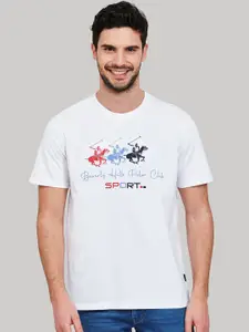 Beverly Hills Polo Club Men White Printed Round Neck T-shirt
