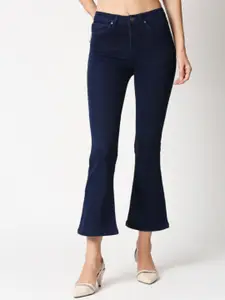 High Star Women Blue Bootcut High-Rise Clean Look Jeans