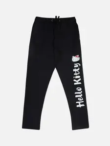 Kids Ville Girls Black Hello Kitty Pure Cotton Lounge Pants
