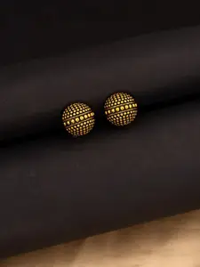 Voylla Gold-Plated Oxidised Circular Studs