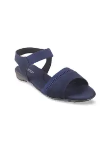 Metro Women Blue Solid Open Toe Flats