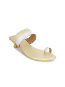 Metro Women Gold-Toned Embellished Sandals