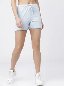 Tokyo Talkies Women Blue Solid Regular Fit Regular Shorts