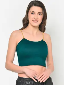 Martini Green Fitted Crop Top