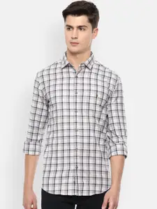 Louis Philippe Sport Men White Checked Casual Shirt