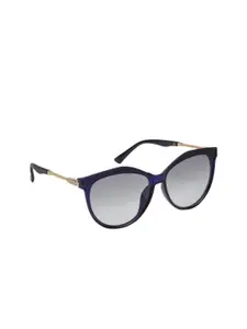 Get Glamr Women Grey Lens & Blue Cateye Sunglasses with UV Protected Lens SG-LT-CH-245D-32