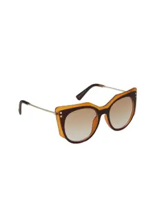 Get Glamr Women Brown Lens Cateye Sunglasses with UV Protected Lens SG-LT-CH-186D-32