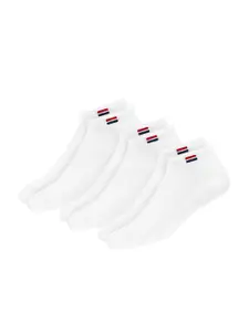 NAVYSPORT Men Pack Of 3 White Solid Ankle-Length Socks