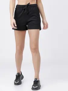 Tokyo Talkies Women Black Solid Regular Shorts