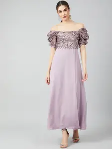 Athena Women Lavender Embellished Maxi Dress