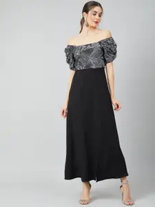 Athena Women Black Solid Maxi Dress