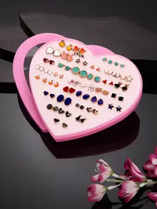 Shining Diva Fashion Set Of 36 Multicoloured Contemporary Studs