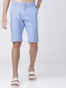 HIGHLANDER Men Blue Solid Slim Fit Cotton Regular Shorts