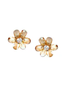 Mali Fionna Gold-Toned Handcrafted Floral Studs