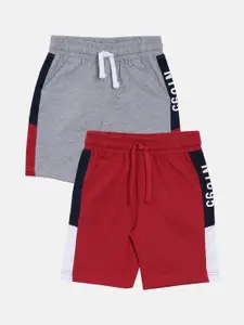 3PIN Boys Pack of 2 Colourblocked Regular Fit Regular Shorts