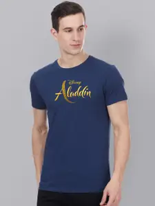 Free Authority Men Blue Aladdin Printed Round Neck Pure Cotton T-shirt