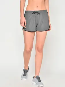 PERFKT-U Women Grey Solid Regular Fit Sports Shorts
