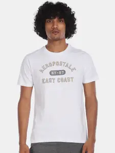 Aeropostale Men White Printed Round Neck T-shirt