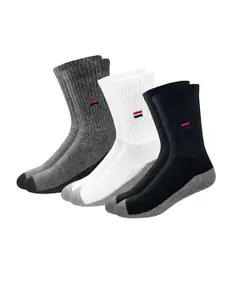 NAVYSPORT Men Pack Of 3 Assorted Calf-Length Socks